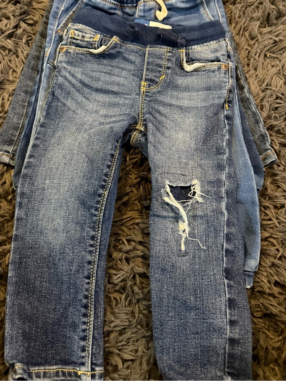 Bundle of four jeans /3 Old Navy /1 Oshkosh Boys Blue Distressed Stretch Jeans